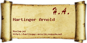 Hartinger Arnold névjegykártya